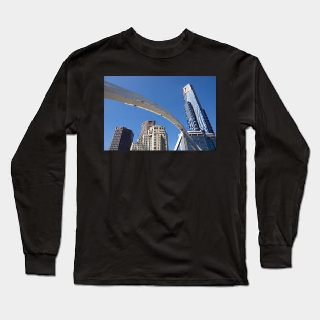 Evan Walker pedestrian bridge on Yarra River, Melbourne. Long Sleeve T-Shirt by sma1050